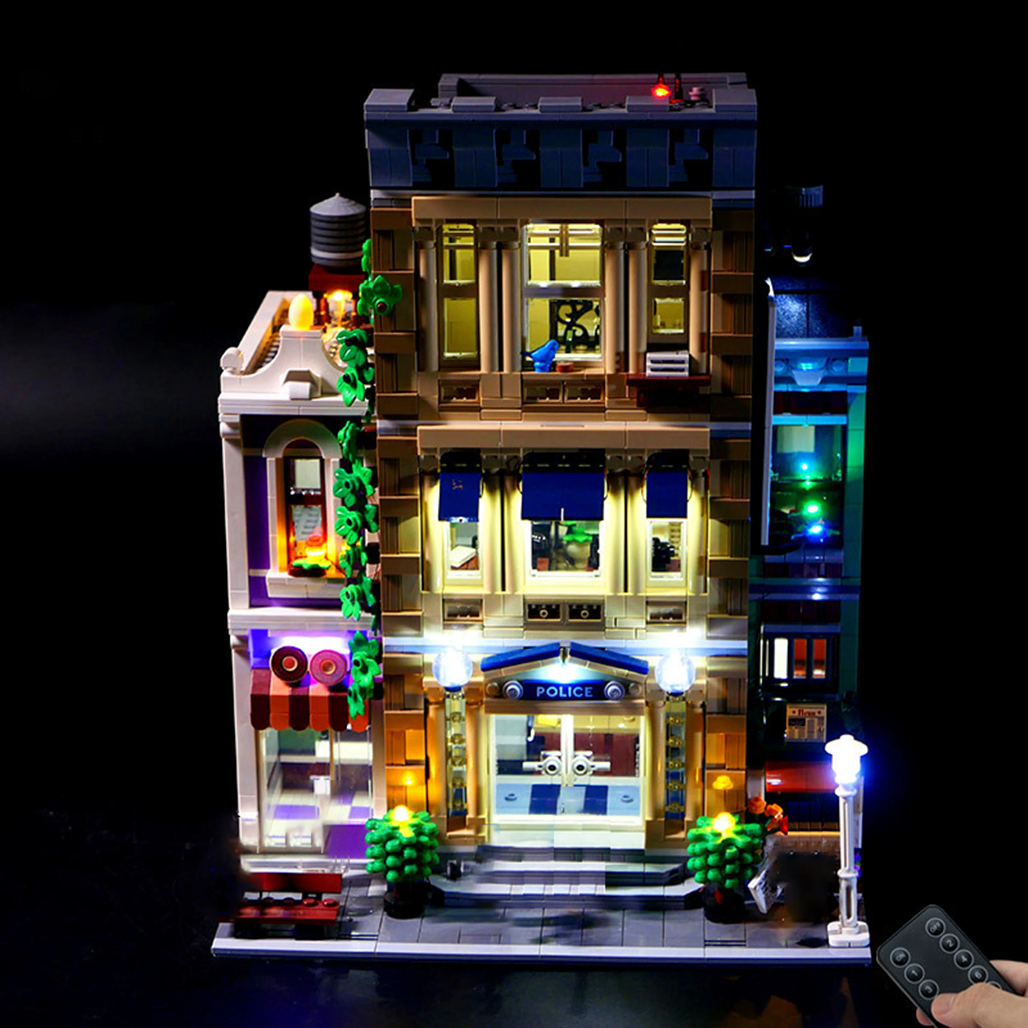 Kit d'éclairage LED télécommandé Compatible avec les blocs de construction Street View 10278, accessoires d'éclairage DIY pour affichage modulaire