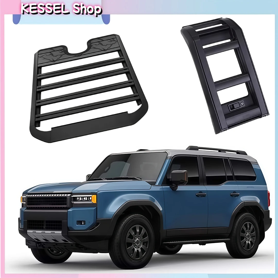 

Roof Rack Basket Cargo Carrier for Land Cruiser Prado J250 LC250 2024 2025 2026 Roof Luggage Rack with Foldable Liftable Ladder