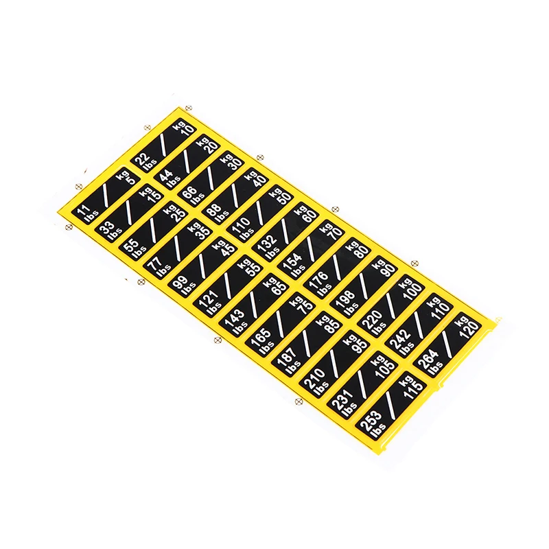 Nouvelles �tiquettes autocollantes pour poids (1 feuille) pour accessoires d'�quipement de gym et �quipement de musculation