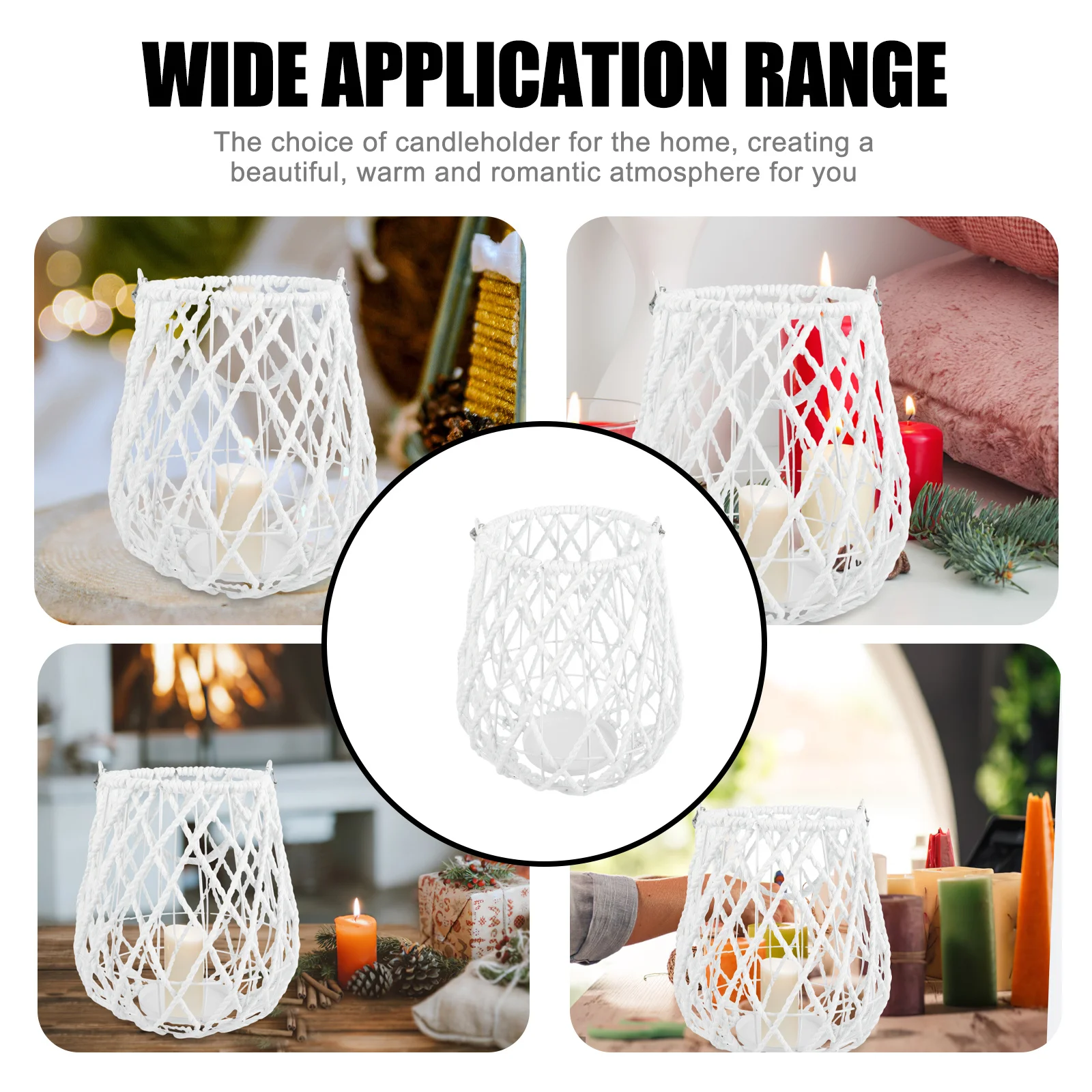 

Woven Lantern Decorative Woven Holder Creative Rustic Lantern for Home Decoration Wedding Table Candlestick Holder