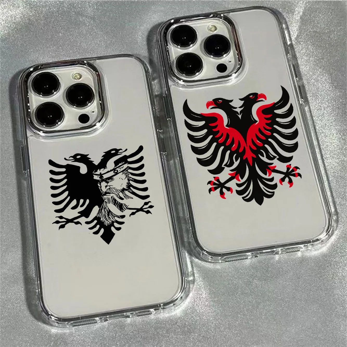Coque de téléphone aigle albanais, étui souple Transparent pour iPhone 17 16e 16 15 14 13 12 11 mini Pro Max X XR XSMAX 8 7 Air Plus