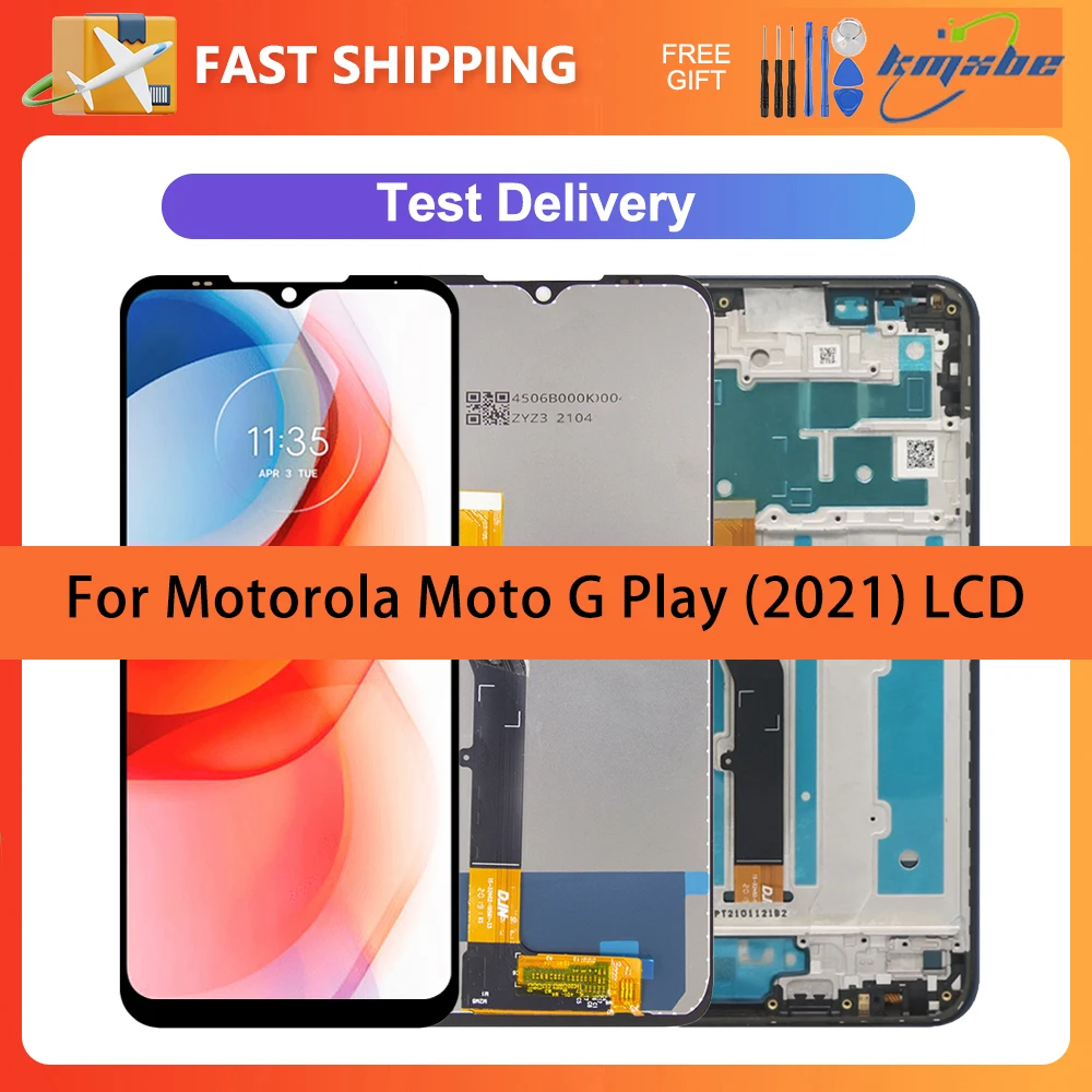 

6.5" LCD For Motorola Moto G Play (2021) Display Touch Screen Sensor Digiziter Assembly Replacement With Frame For XT2093 LCD