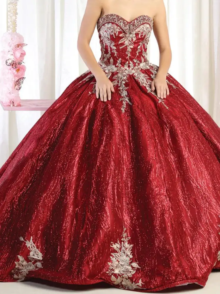 

Vintage Burgundy Women Dancing Occasion Dress Sweetheart Beads Lace Applique Sweet 15 Quinceanera Ballgowns Party Prom Dress