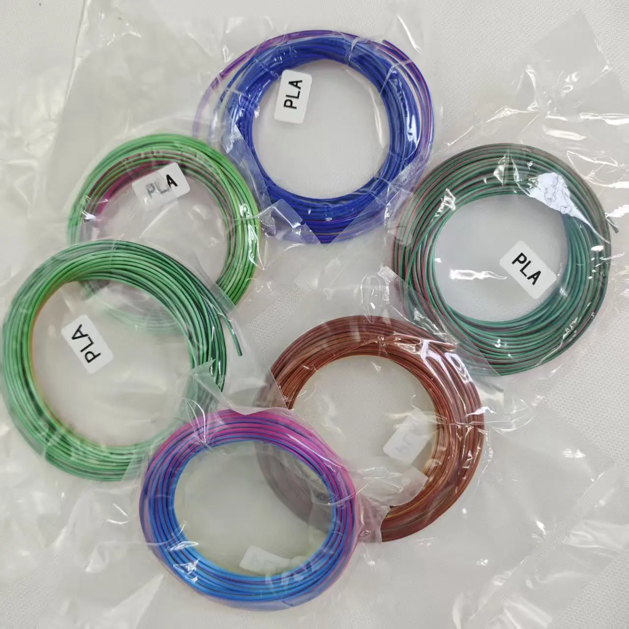 

Трехцветная PLA-нить 1,75 мм для 3D-принтеров, блестящая многоцветная PLA-нить 1,75 мм