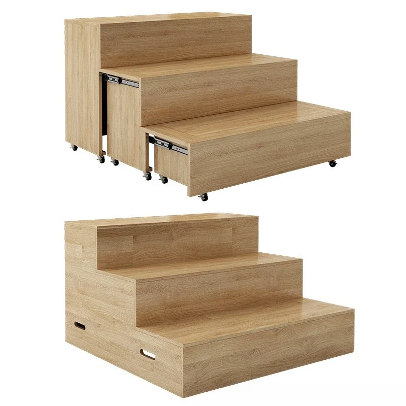 Pasos de cantata de música sinfónica de madera maciza para escenario, plataforma conductora de banda de orquesta, paso a paso telescópico de tres capas