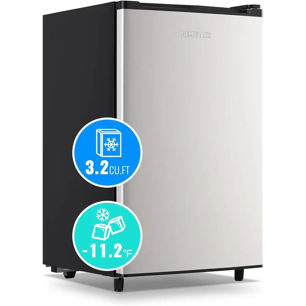 

Вертикальный морозильник с 7 регулируемыми полками - компактный однодверный холодильник с технологией охлаждения для дома или общежития, серебристый