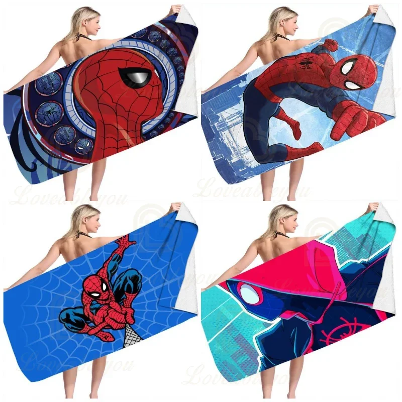 Dis Men Women Baby Bath Towel Super Hero Spider Children Absorbent Beach Towel Swimming Beach Spa Bath Towel