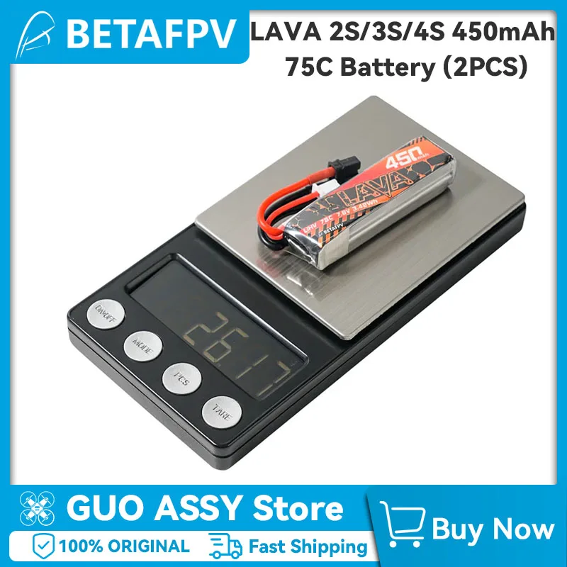 BETAFPV para Pavo Pico Pavo20 LAVA 2S/3S/4S 450mAh 75C 2PCS Batería