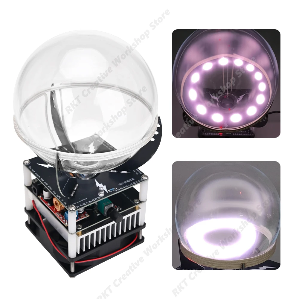 Ion Glow Ball Glass Globe Plasma Ring Tesla Sphere Toroidal Inert Gas High Frequency Ark Reactor Generator Coil-Driven Luminesce