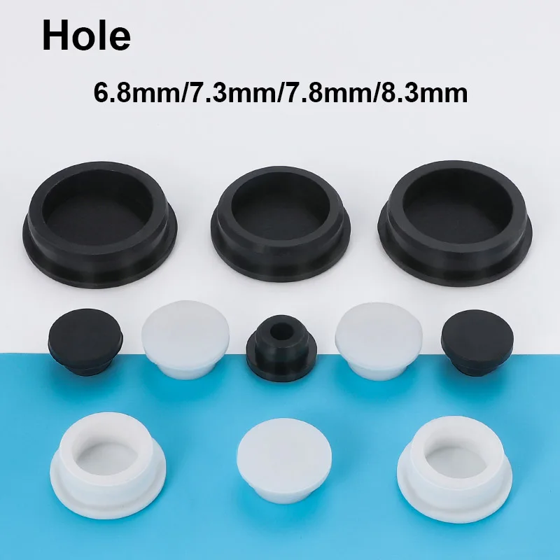 Rắn/Lỗ Silicone Lỗ Cao Su Cap 2.7-8.5Mm T-Loại Cắm Bìa Snap-On Gasket tẩy Trống End Cap Seal Stopper Cao Su Cắm 2 Màu