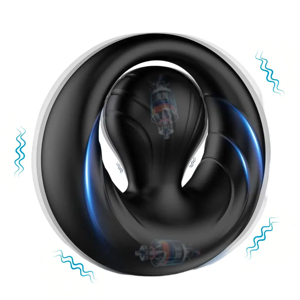 Vibrating Cock Ring with Flexible Bulb Clitoral Stimulator, Penis Ring Vibrator with 10 Vibration Modes Male Adult Sex Toys for