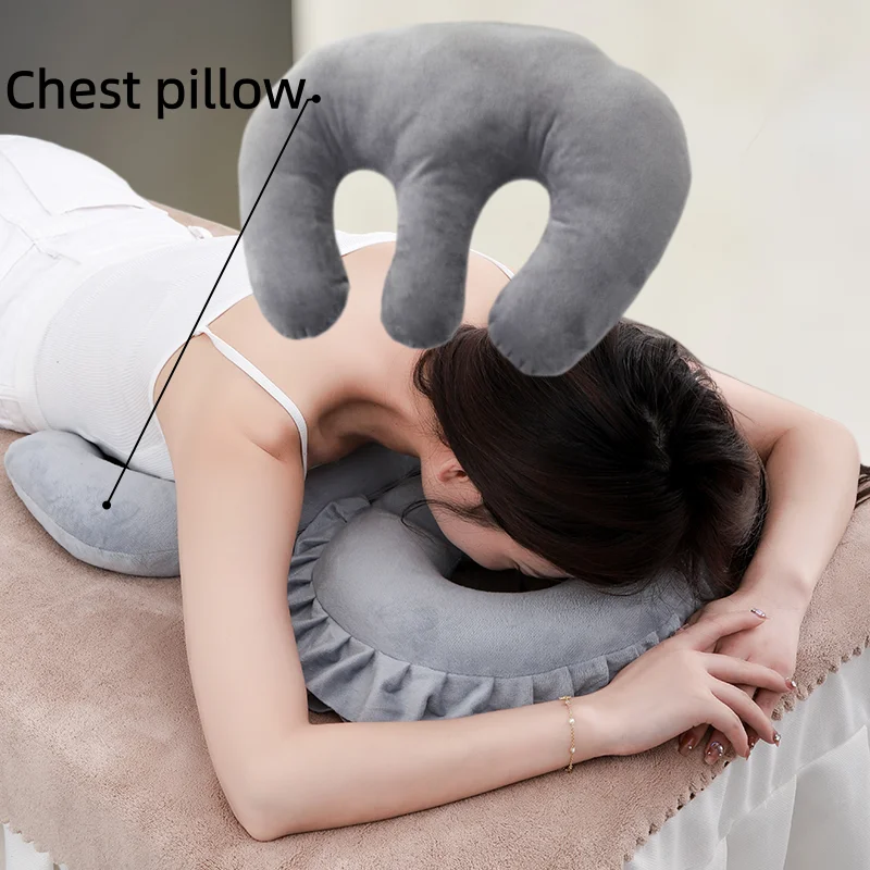1Pc Beauty Salon Chest Pillow, Pillow for Supporting the Chest, Massage Bed Pillow for Chest Support, Spa Salon Beauty Salon Lying Pillow, Chest Pillow for Postpartum Care Center, Removable and Washable Massage Recovery Care Chest Pad