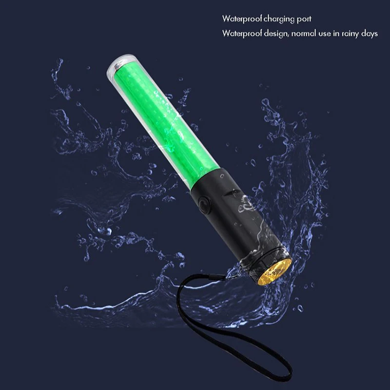 26cm Traffic Led Safety Signal Wand Work Light Flashlight with Wristband Flashing Modes Vehicles Flash Wand