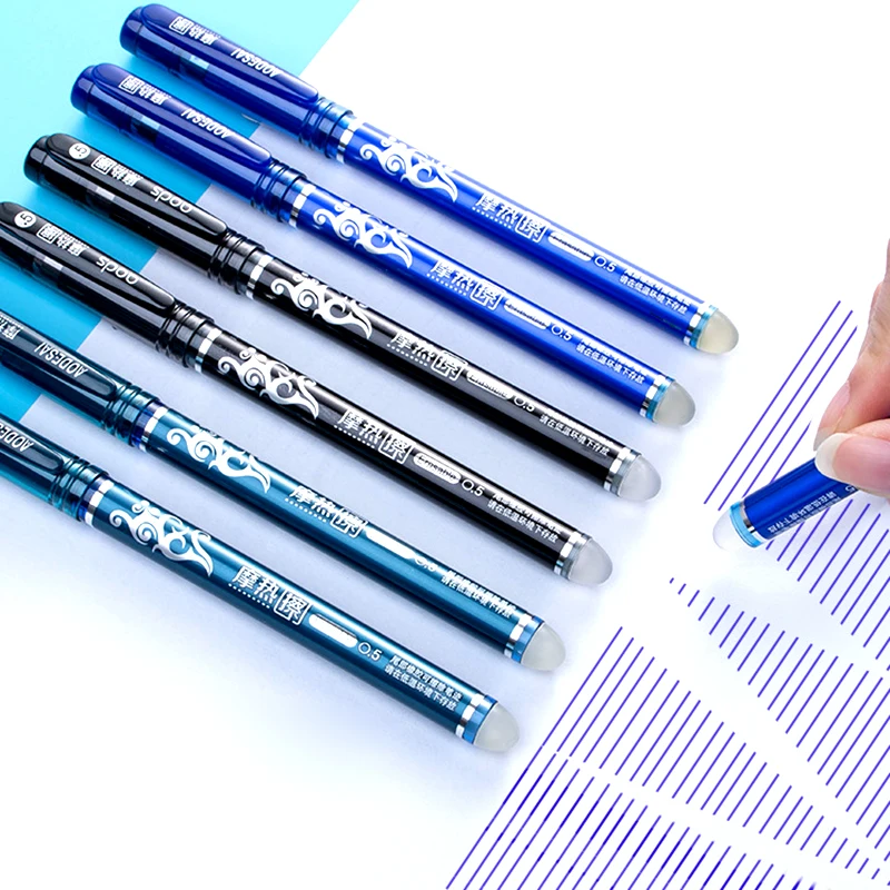 3/batch Erasable Pen Set Washable Blue Black Ink Writing Gel Pen Suitable for School Office Stationery Exam Spare Parts