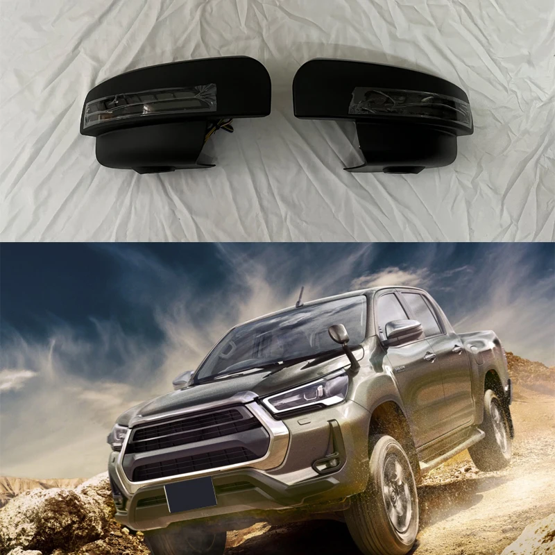 

LED Mirror Cover For Toyota Hilux Revo Rocco 2015 2016 2017 2018 2019 2020 2021 2022 Rearview Accessories With Turing Light