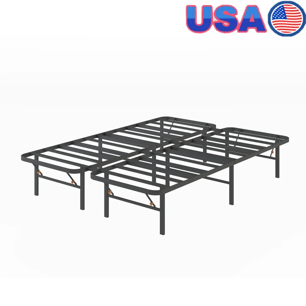

Twin XL Bed Frame Support Platform Easy Assembly Foldable Storage Solution No Box Spring Required Sturdy Steel Construction