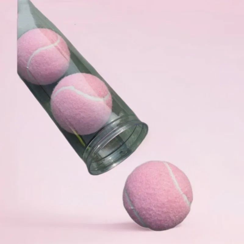 

6-Piece Pack Pink Tennis Balls Women Wear-Resistant Elastic Training Balls Ladies' Beginners Practice Tennis Ball for Club Use