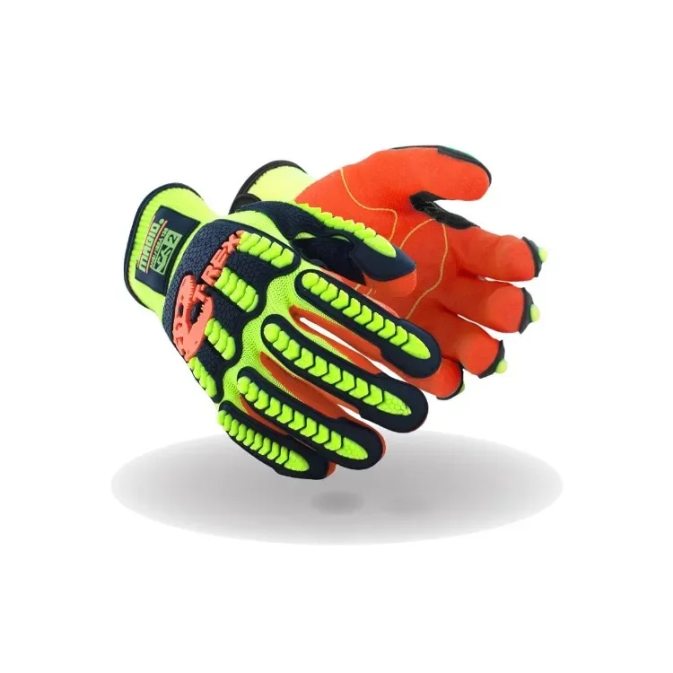 

Impact Level 2 Resistant TPR Work Gloves with Grip, 48 Pair, High Visibility, Size 10 (XL), Sandy Nitrile Coated (NitriX)