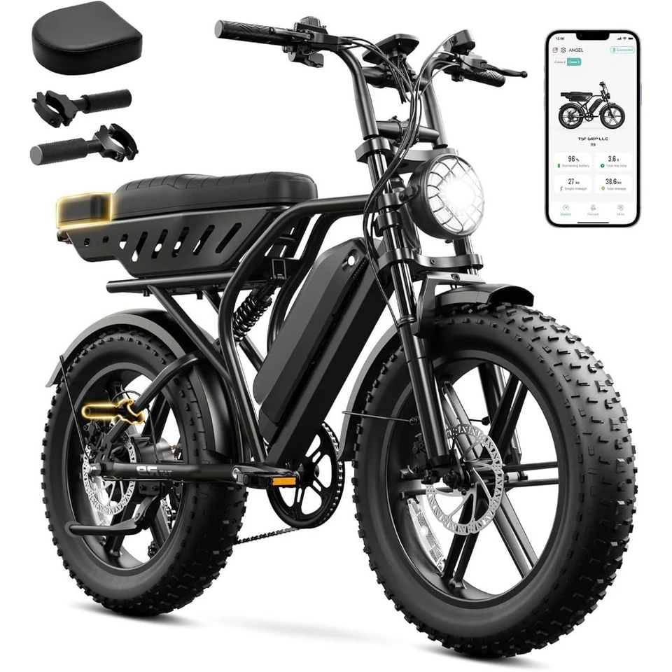 1500W Peak Electric Bike for Adults 48V 15AH Removable Waterproof Battery 28 MPH 20 Off-Road Ebike 7 Speed UL 2849 image 3