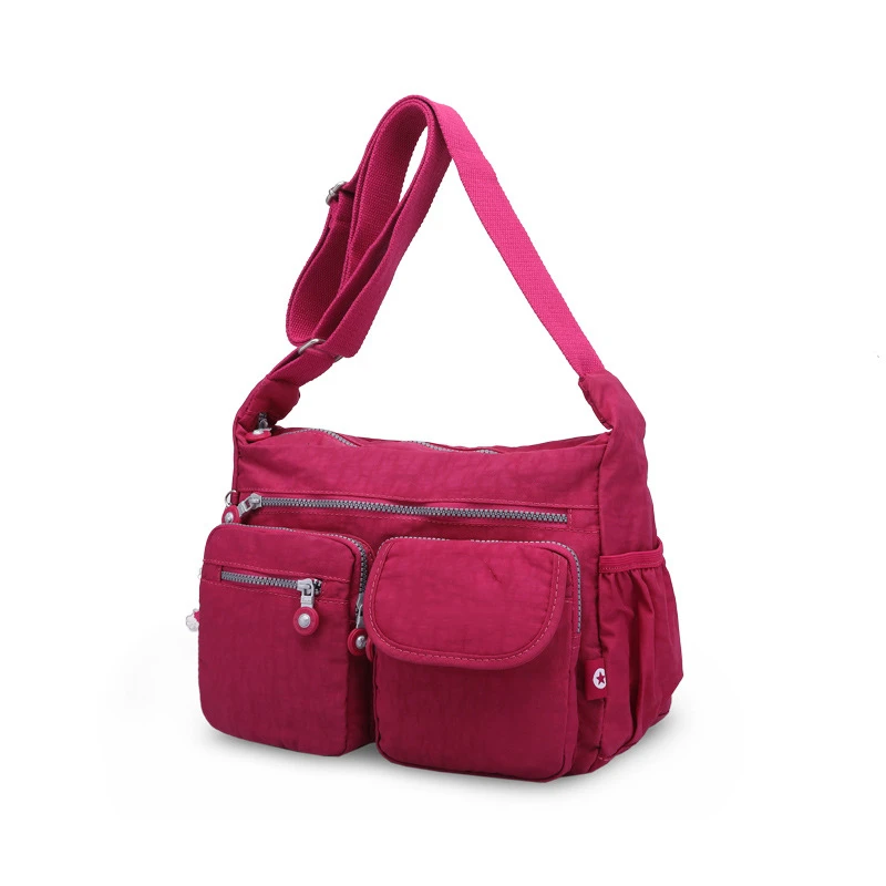 TEGAOTE A4 Nylon Men Women Shoulder Messenger Bag Cross Body Purse Waterproof Lightweight Green Black Blue Purple Red M0938