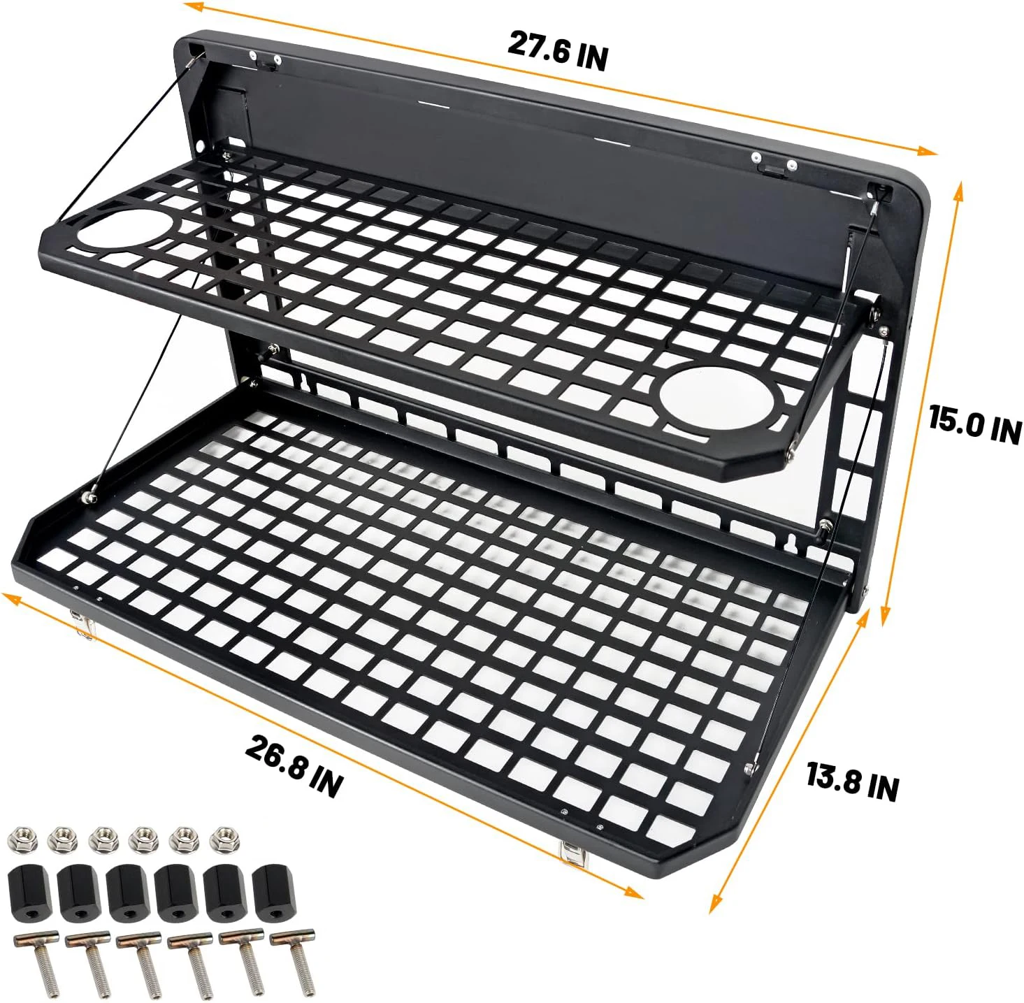 Bronco Tailgate Table Rear Foldable Cargo Shelf For Ford Bronco 2021 2022 2023 Aluminum Alloy Storage Shelf Molle Panel