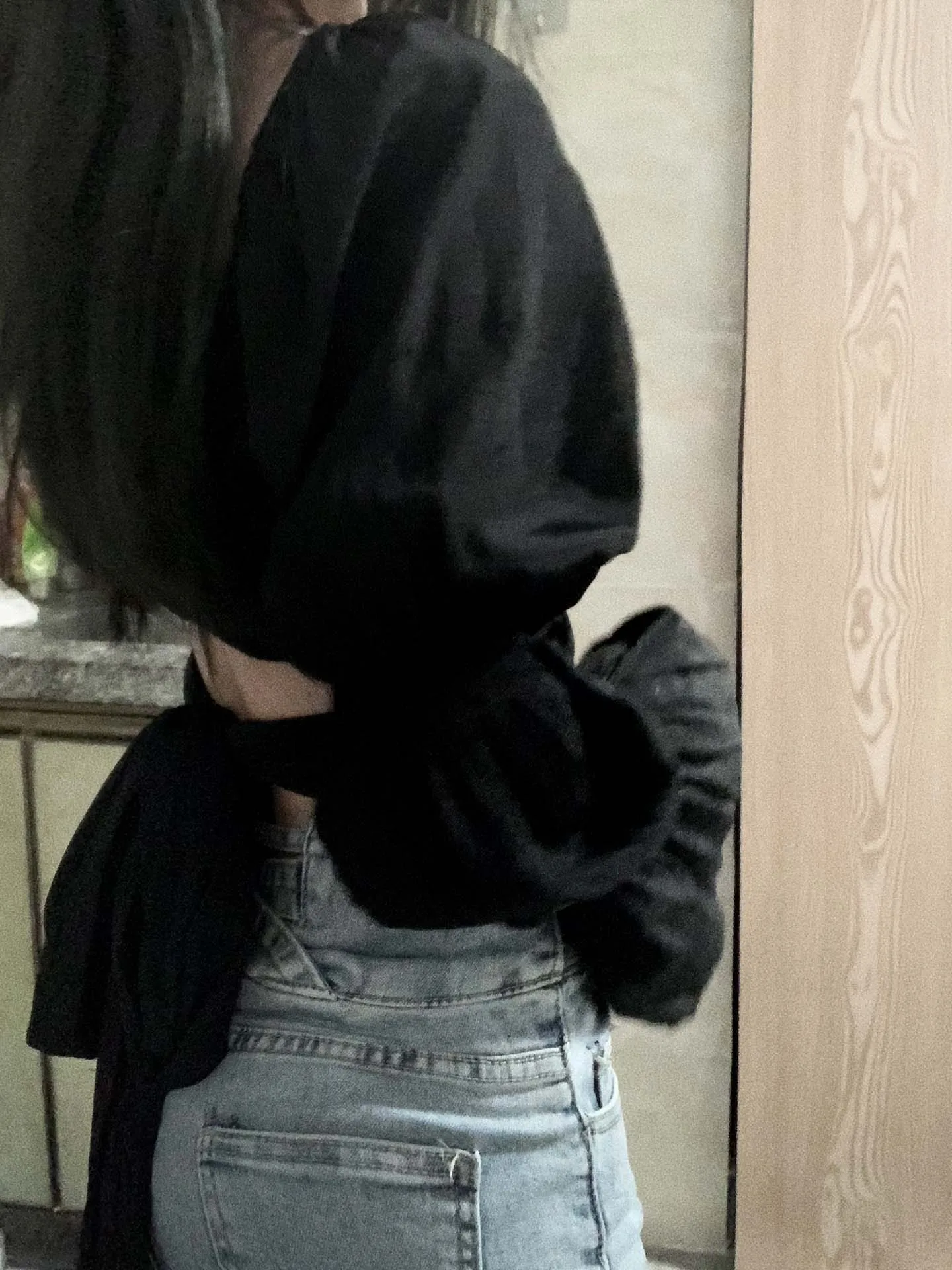 

Chic Spring Bubble Sleeve Short Backless Long Sleeve Shirt Women's Gentle Fairy Knot Elegant Top Square Collar