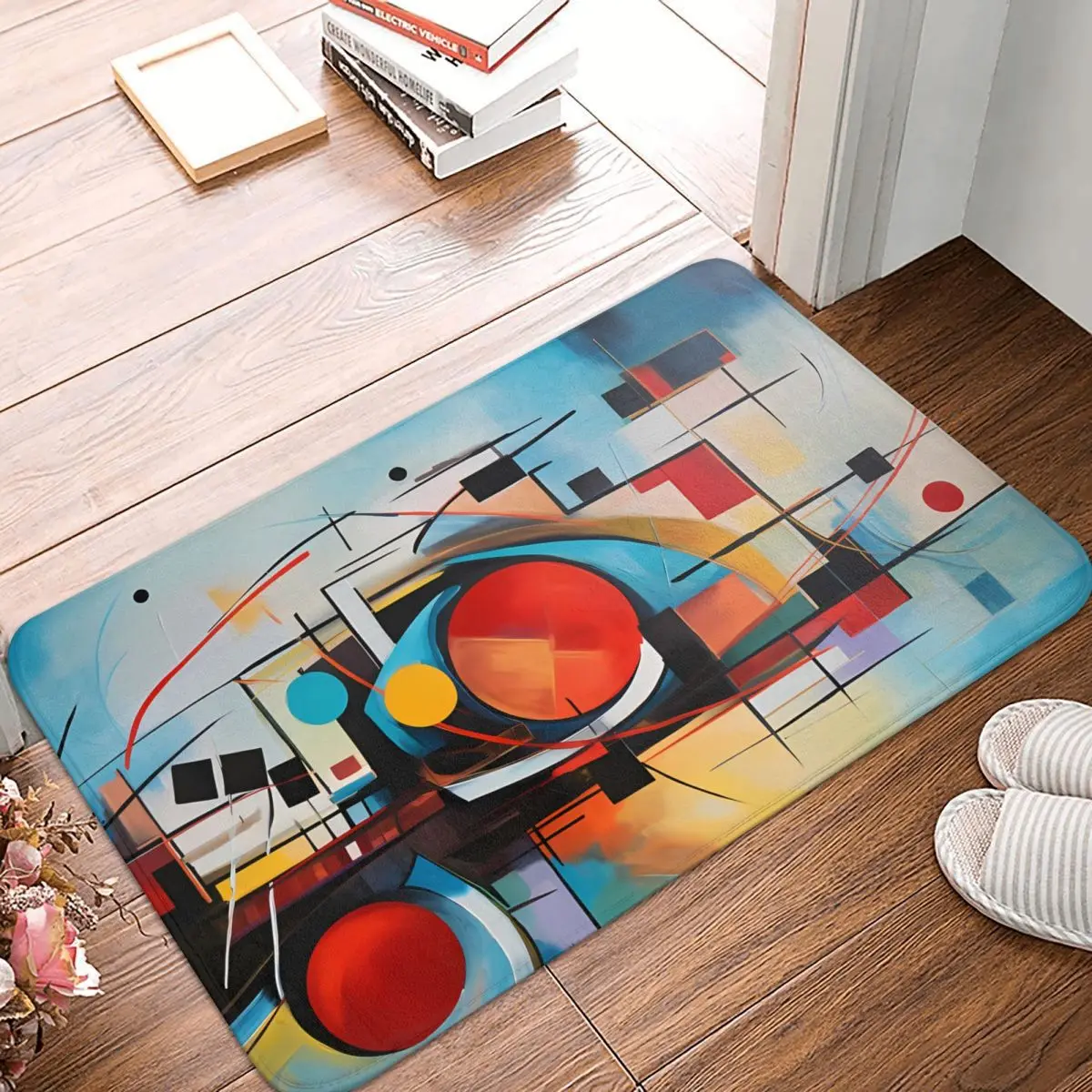 Wassily Kandinsky Bauhaus Art Fashion Non-slip Doormat Blue Art Bath Bedroom Mat Outdoor Carpet Flannel Pattern Decor