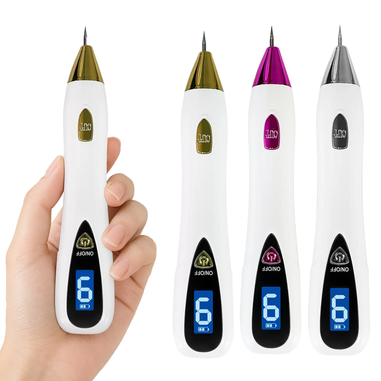 9 Levels Skin Tag Remover Pens with LED Display Painless Spot Remover Multi-Purpose Portable Plasma Pens for Face Body Beauty