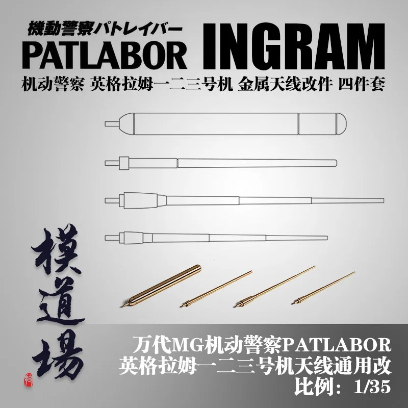 Metal Antenna Upgrade Parts For Bandai MG PATLABOR Ingram No.1 No.2 No.3 Machine Model Detail Modification Kit 4pcs