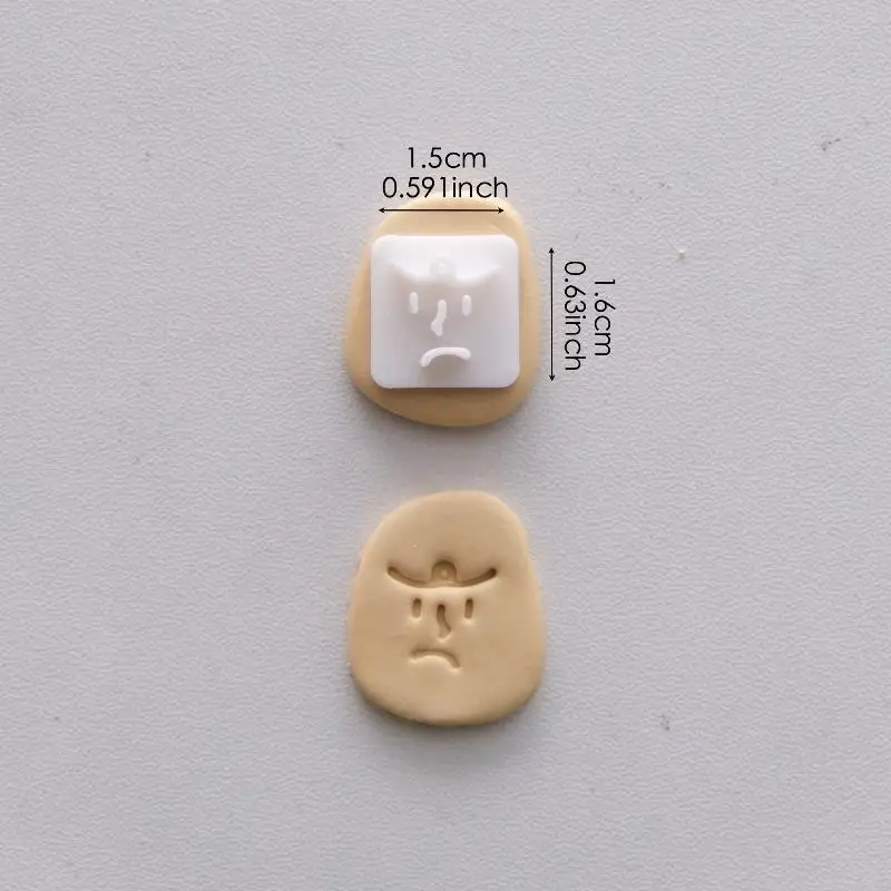 8-teiliges Mini-Cartoon-Expressions-Polymer-Ton-Stempelformen-Set mit verschiedenen Gesichtsmustern, perfekt für die Herstellung von handgefertigtem Schmuck. – Detail 10
