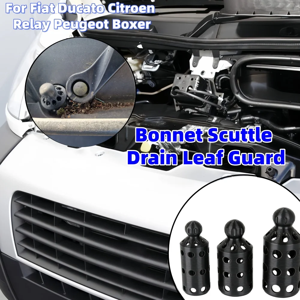 3PCS Campervan Bonnet Scuttle Drain Leaf Guard For Fiat Ducato Citroen Relay Peugeot Boxer Bonnet Drainage Pipe Protection Parts