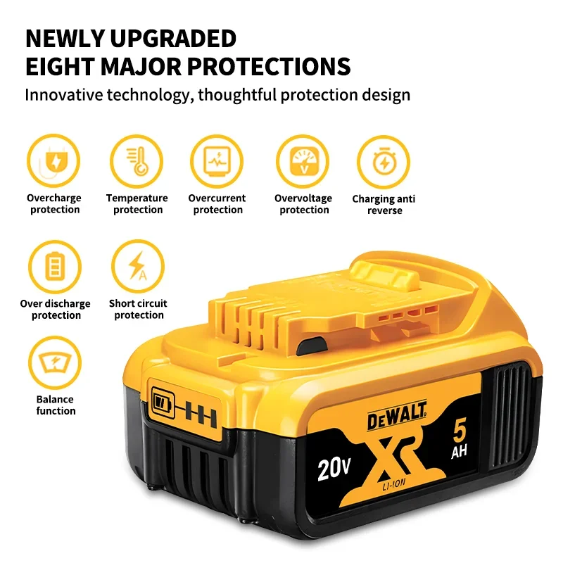 MAX Flexvolt 20V Dewalt Battery DCB606 DCB205 DCB206 DCB209 DCB182 Electric Tool Battery 20V/60V Battery 5AH 6AH 9000mAh