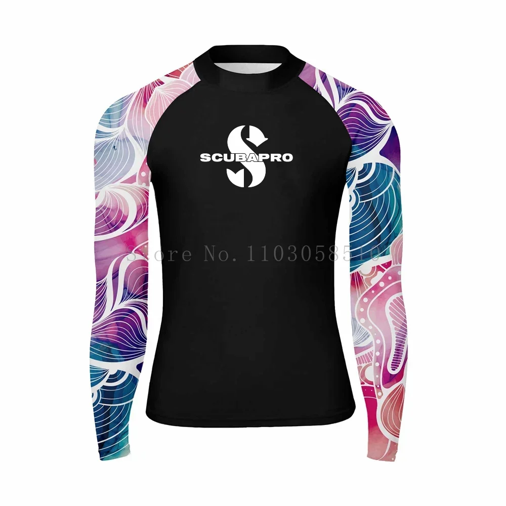 Men Surfing Wear Fitness Diving T-Shirt Long Sleeve Rash Guard Swimwear UV Protection Beach Floatsuit Water Sports Rashguard