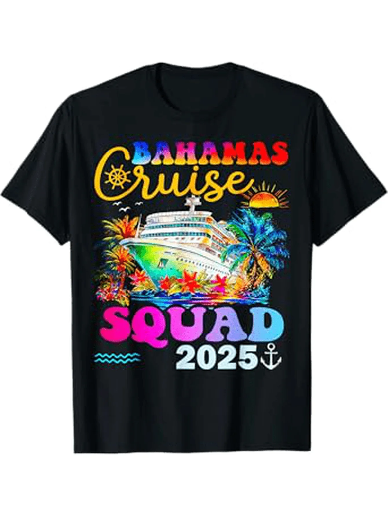 

Bahamas Cruise Squad 2025 T-Shirt - 100% Cotton, Men's Vacation Themed Tee