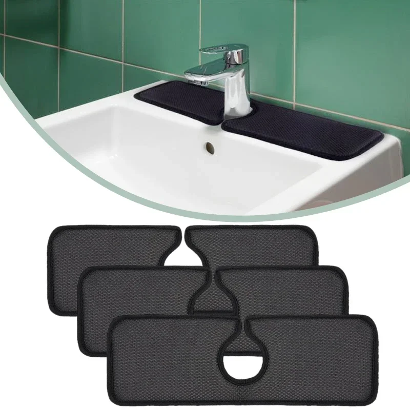 Water Absorption Kitchen Sink Mat Bathroom Faucet Splash Catcher Washbasin Counter Absorbent Pads Toilet Room Water Prevent Mats