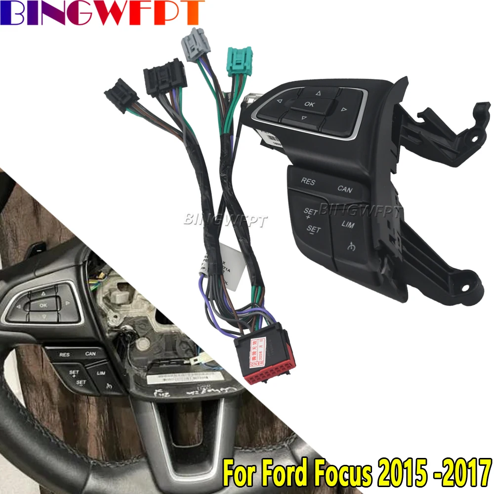 Left Side Cruise Speed Control Switch With Backlight High Quality Steering Wheel Button For Ford Focus MK3 2015-2017 Kuga 2017
