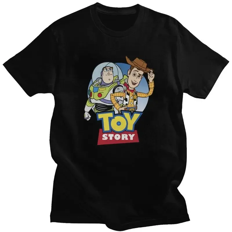 Toy Story Woody Buzz Lightyear Tshirt Men Short Sleeved Print T Shirt Unique T-shirts Fitted Soft Cotton Tees Clothes