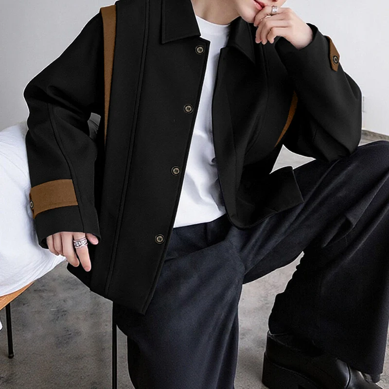 

INCERUN мужские куртки с цветными блоками в стиле пэчворк с лацканами и длинными рукавами на пуговицах мужские пальто уличная одежда свободная модная верхняя одежда в корейском стиле