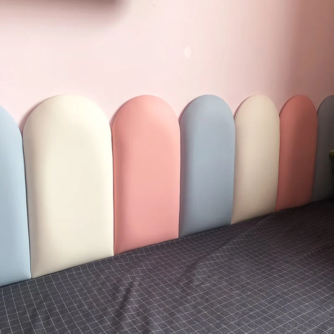 1PC 40x20cm Nordic Style Headboard Bedroom Head Board Stickers Room Anti-collision Wall Panels Home Decoration image 3
