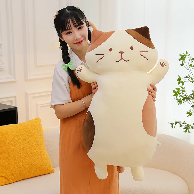 

45/65/85cm Cartoon Biscuit Cat Plush Throw Pillow Toy Cute Stuffed Animals Kittey Plushies Doll Anime Soft Kids Toys RoomDecor