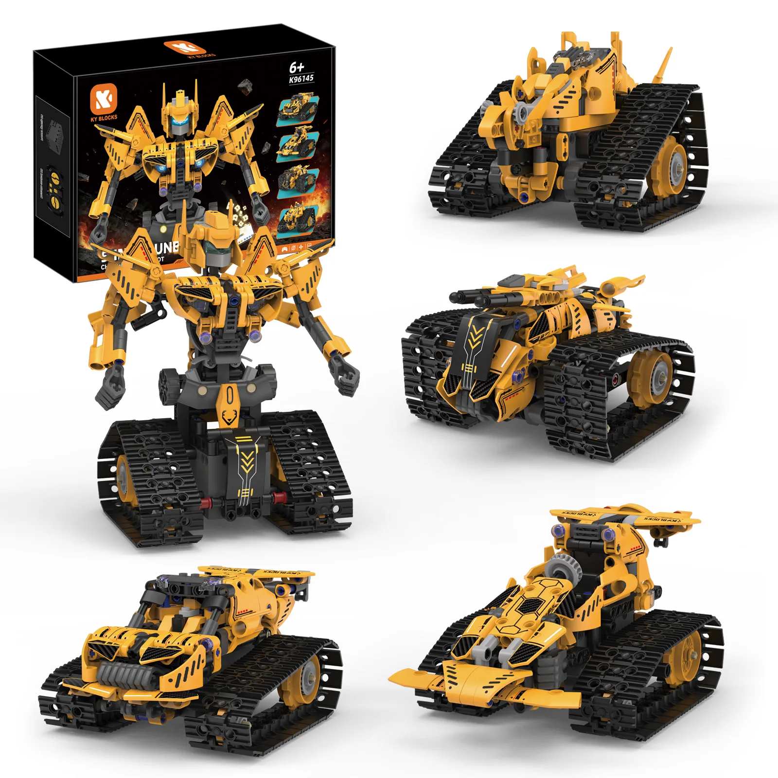 

5-in-1 Transforming Robot Building Blocks with Programmable, Movable Joints, Remote/App Control - Perfect Gift for Boys and Girl
