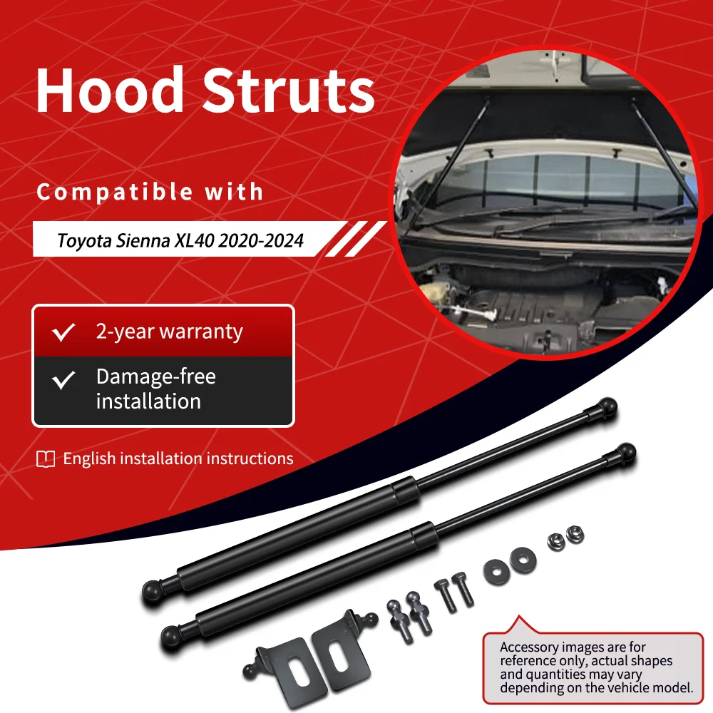 

SEMTAY Hood Struts Compatible with 2019-present Mitsubishi DELICA D5 CV1W Bonnet Lift Support spring Shocks Damper