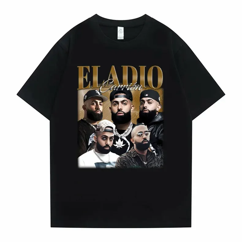 Rapper Eladio Carrion Graphic Print Tshirt Men Women Hip Hop Oversized T-shirt Pure Cotton Short Sleeve Male T Shirts Streetwear