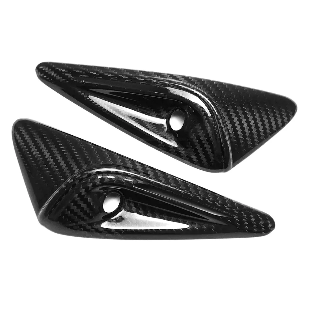 LHD RHD Car Styling Real Dry Carbon Fiber Side Camera Protective Trim Cover Frame Decoration For Tesla Newest Model 3 2023+