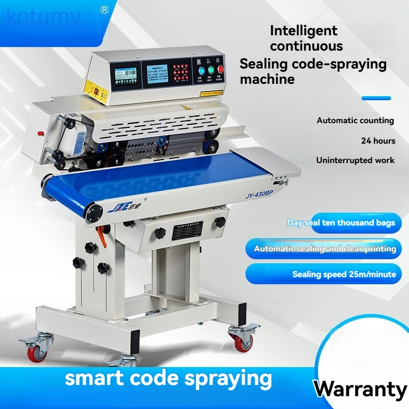 Automatic Continuous Inkjet Sealing Machine, Vacuum Packer for PE & Aluminum Foil Food Bags