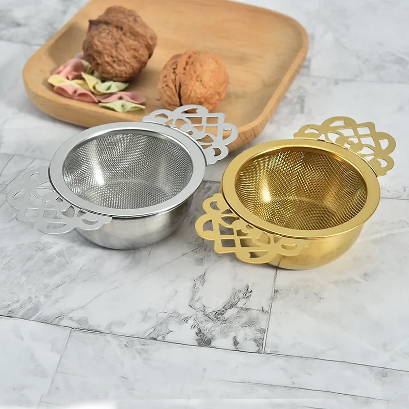 

Double-layer Fine Mesh Tea Strainer Stainless Steel Filter Sieve Teaware Lace Tea Drain Useful Tea Infusers Kitchen Accessories