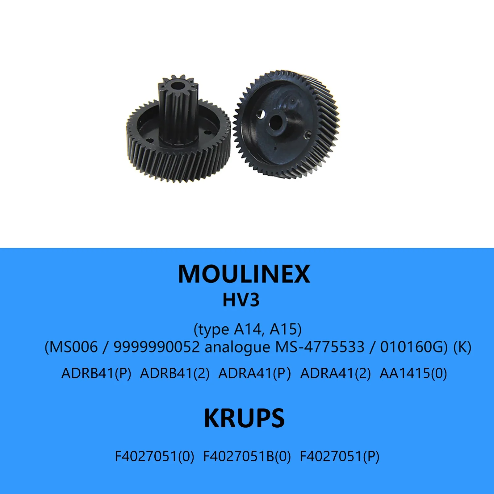 Meat Grinder Gear Mincer Plastic Pinion MS-4775533 for Moulinex HV3 A15 Krups F402 Kitchen Appliance Spare Parts, 2pcs