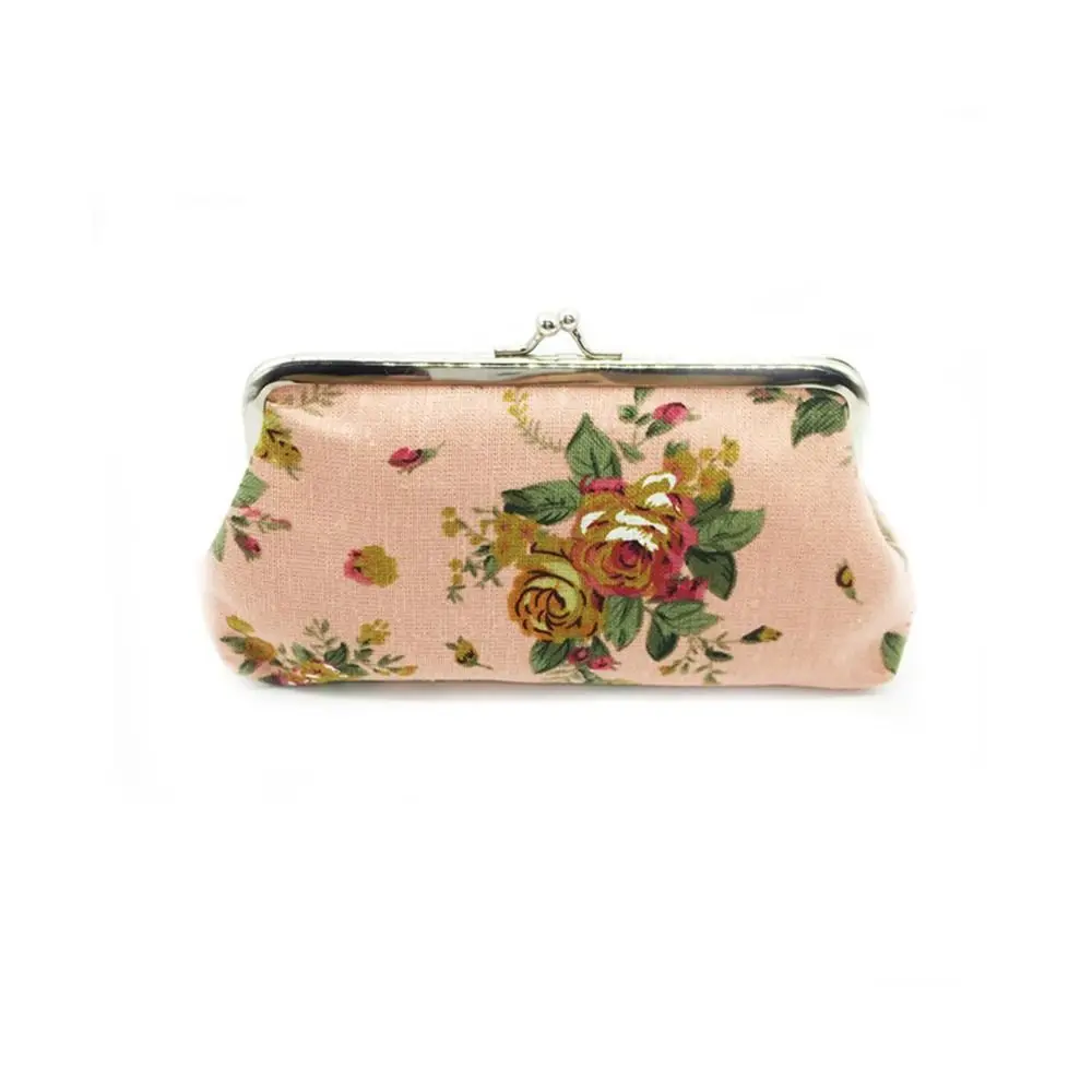 

Casual Retro Long Kiss Lock Wallet Vintage Flower Floral Coin Purse Small Wallet Credit Card Holder Money Clutch Bag Girls
