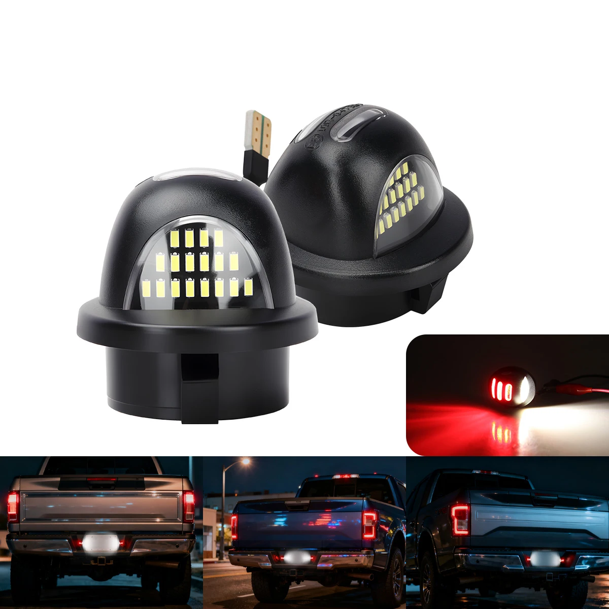 

Tag Light License Plate Light For Ford Trucks Black Automotive License Plate Lamp Accessory Direct Replacement Easy Installation