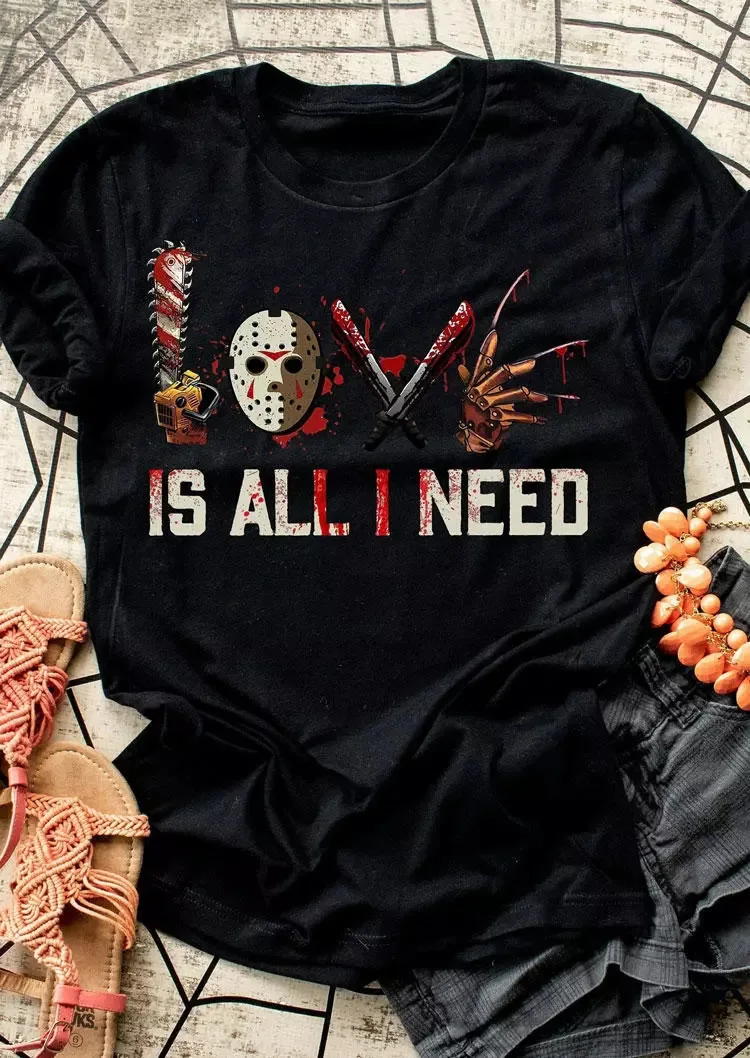 

Najlepszy stefen King Horror nadrukowanymi postaciami przyjaciele T Shirt kobiety z kreskówek topy ubrania na Halloween kobiet